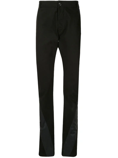 Shop Rick Owens Drkshdw Panelled Mid-rise Straight Leg Trousers In Black