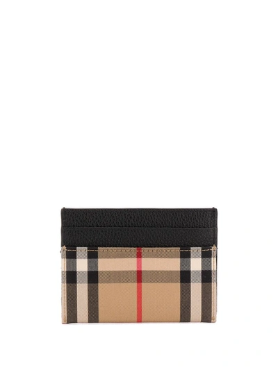 Shop Burberry Check Print Cardholder In Black