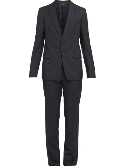 Shop Prada Single-breasted Wool Suit In Black
