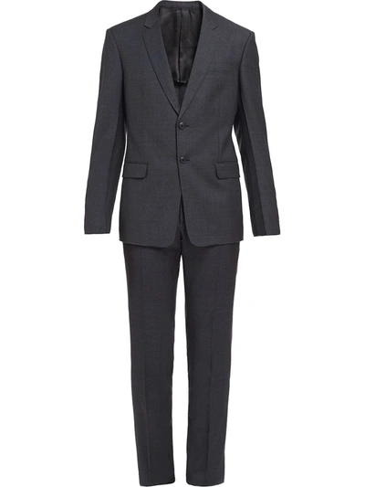 Shop Prada Single-breasted Wool Suit In Grey