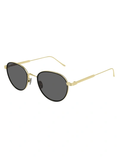 Shop Cartier Ct0250s Sunglasses In Gold Gold Grey