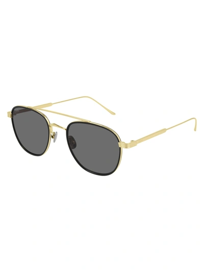 Shop Cartier Ct0251s Sunglasses In Gold Gold Grey