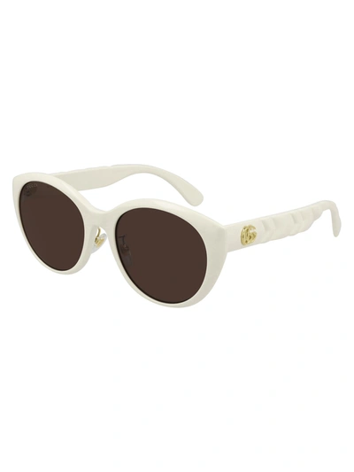 Shop Gucci Gg0814sk Sunglasses In Ivory Ivory Brown