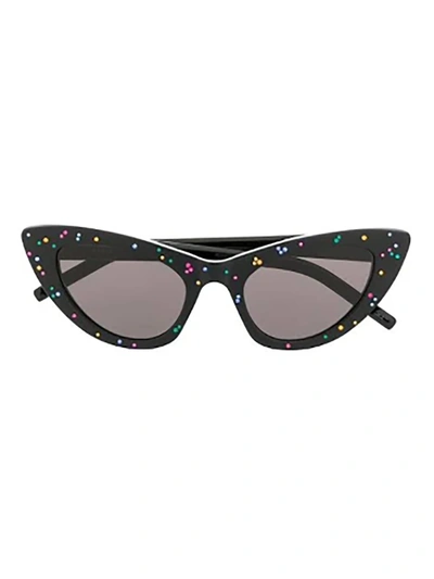 Shop Saint Laurent Sl 213 Lily Sunglasses In Black Black Black