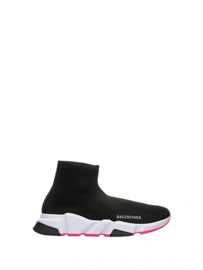Shop Balenciaga Speed Sneakers In Black Fuxia White