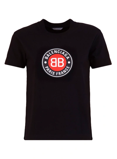 Shop Balenciaga Logo Club T-shirt In Nero