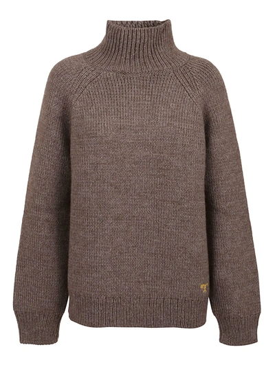 Shop Tory Burch Raglan Sweater In Dark Oatmeal Melange