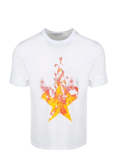 Shop Neil Barrett Firestars T-shirt In White