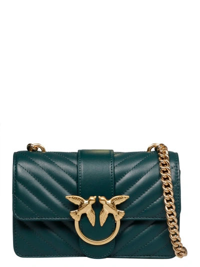 Shop Pinko Love Icon Quilt Mini Bag In Green