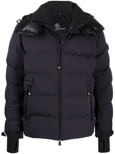 Shop Moncler Hooded Down Jacket In Blue