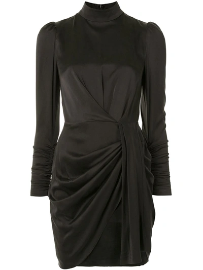Shop Zimmermann Ruched Mini Dress In Black