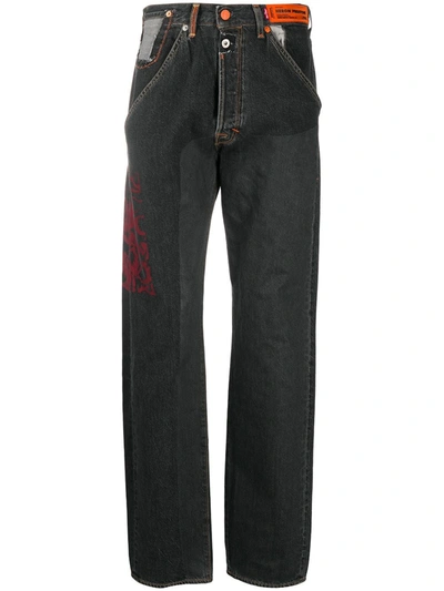 Shop Heron Preston X Levi's 501 Straight-leg Jeans In Black