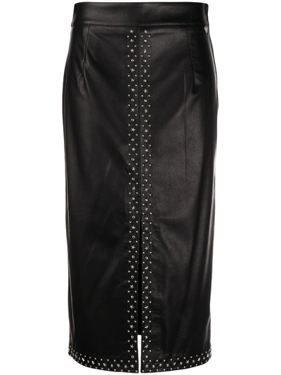 Shop Twinset Stud-embellished Pencil Skirt In Black