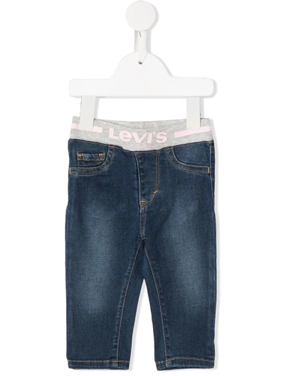 Shop Levi's Elasticated Logo Band Jeans In Blue