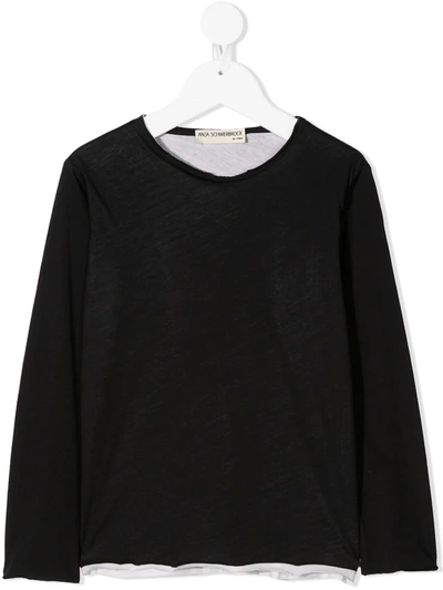 Shop Anja Schwerbrock Layered Effect Jumper In Black