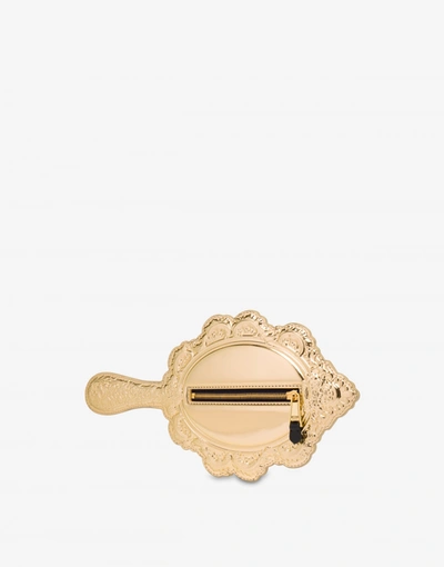 Shop Moschino Hand Mirror Bag In Gold