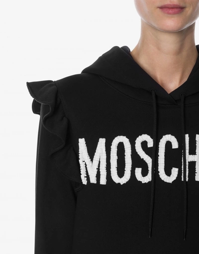 Shop Moschino Cotton Sweatshirt Logo Embroidery In Black