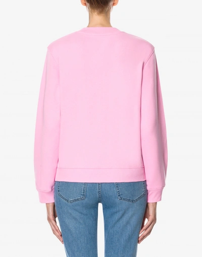 Shop Moschino Cotton Sweatshirt Double Question Mark In Pink