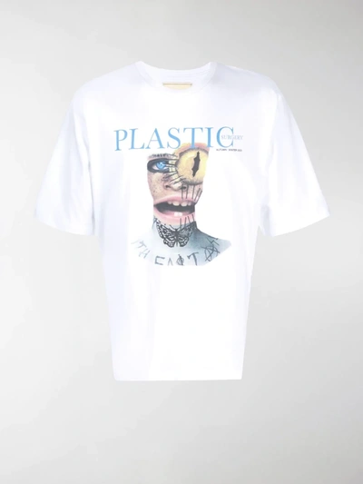 Shop Youths In Balaclava Plastic-print Cotton T-shirt In White