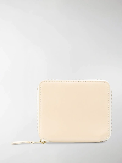 Shop Comme Des Garçons Zip Around Classic Leather Line Wallet In Neutrals