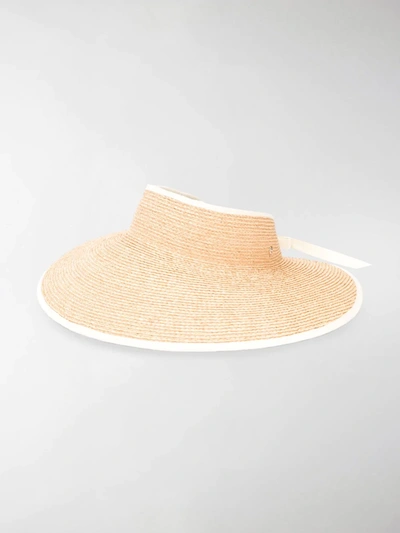 Shop Helen Kaminski Iconic Mai-mai Visor Hat In Neutrals