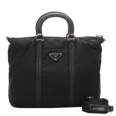 Pre-owned Prada Black Tessuto Nylon Satchel