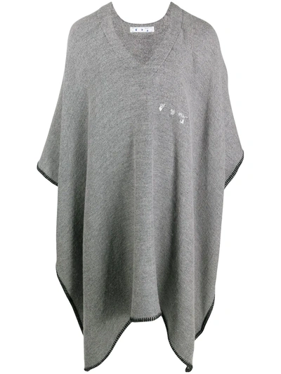 Shop Off-white Oversized Arrows Poncho In Grey