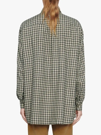 Shop Gucci Oversized Checked Shirt In Neutrals