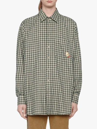 Shop Gucci Oversized Checked Shirt In Neutrals