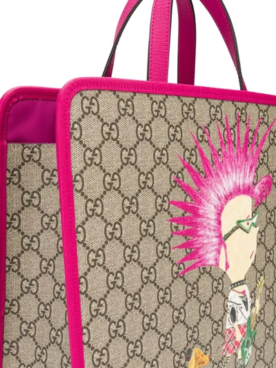 Shop Gucci Gg Punk Print Tote Bag In Pink