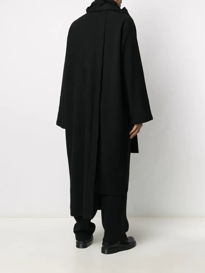Shop Yohji Yamamoto Oversized Wool Coat In Black