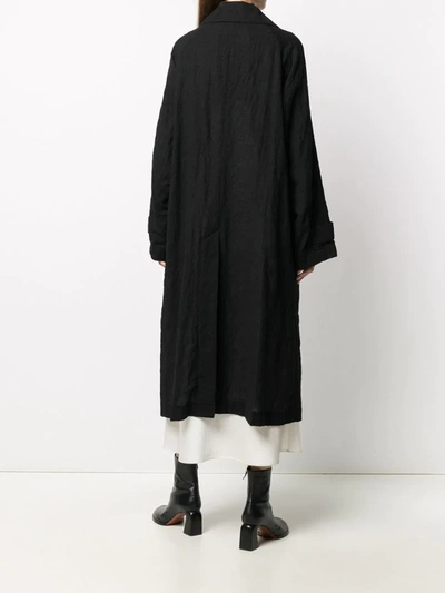 Shop Comme Des Garçons Single Breasted Crinkle Coat In Black