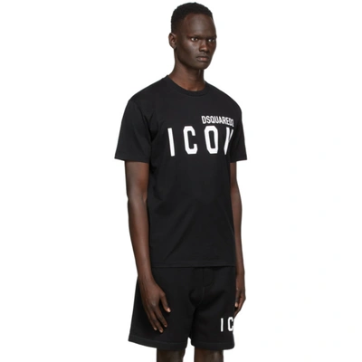 Shop Dsquared2 Black Icon T-shirt In 900 Black