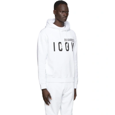Shop Dsquared2 White Icon Hoodie In 100 White