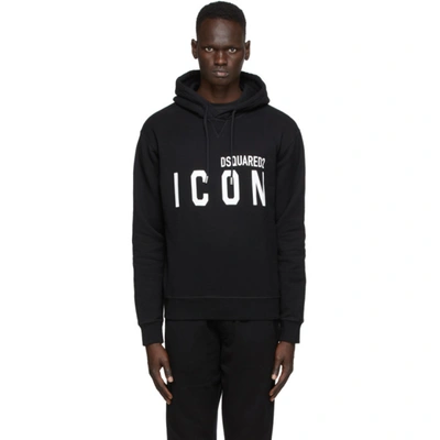 Dsquared2 Icon Logo Black Sweatshirt With Classic Hood In 900 Black