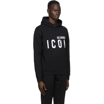 Shop Dsquared2 Black Icon Hoodie In 900 Black