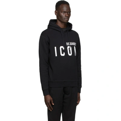 Dsquared2 Icon Logo Black Sweatshirt With Classic Hood In 900 Black