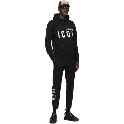 Dsquared2 Icon Logo Black Sweatshirt With Classic Hood In 900 Black