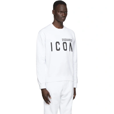 Shop Dsquared2 White Icon Sweatshirt In 100 White