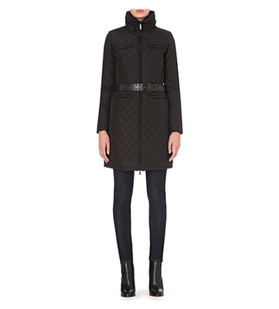Michael Michael Kors Belted Quilted Coat In Black