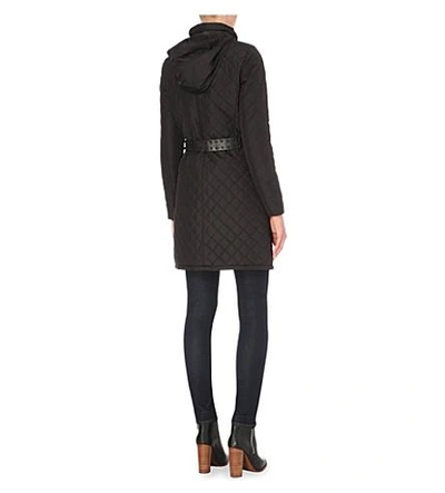 Shop Michael Michael Kors Belted Quilted Coat In Black