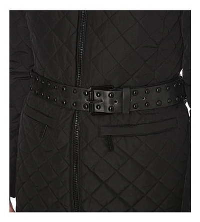 Shop Michael Michael Kors Belted Quilted Coat In Black