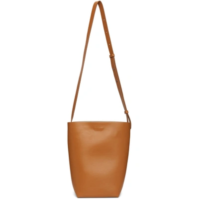 Shop Aesther Ekme Brown Leather Midi Shoulder Bag In 141 Miel