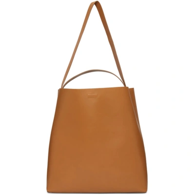 Shop Aesther Ekme Brown Square Tote Bag In 141 Miel