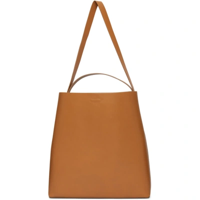 Shop Aesther Ekme Brown Square Tote Bag In 141 Miel