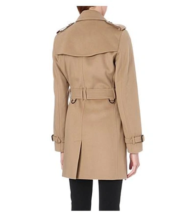 Shop Burberry Kensington Wool And Cashmere-blend Coat In Camel