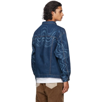 Shop Ahluwalia Blue Denim Signature Jacket In Denim Blue