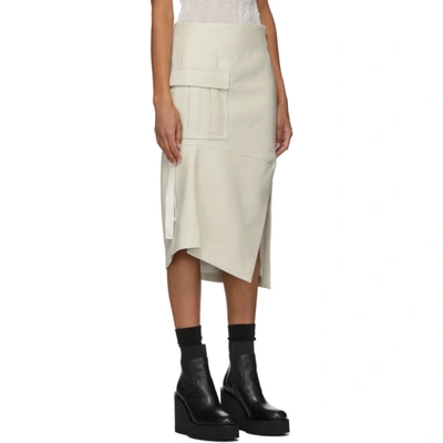 Shop Sacai Off-white Wool Skirt In 051 Ecru