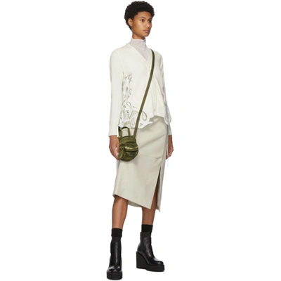 Shop Sacai Off-white Wool Skirt In 051 Ecru