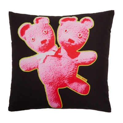 Shop Marc Jacobs Black Heaven By  Double Headed Teddy Pillow In Pink Multi